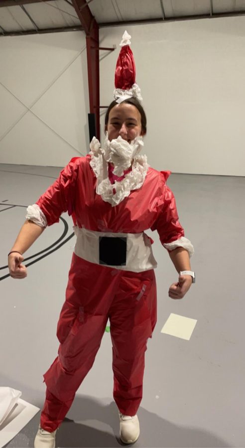 Sara Drzik getting ready to listen to these fire holiday songs in her best holiday attire. Photo Courtesy of Lindsey Dettloff 