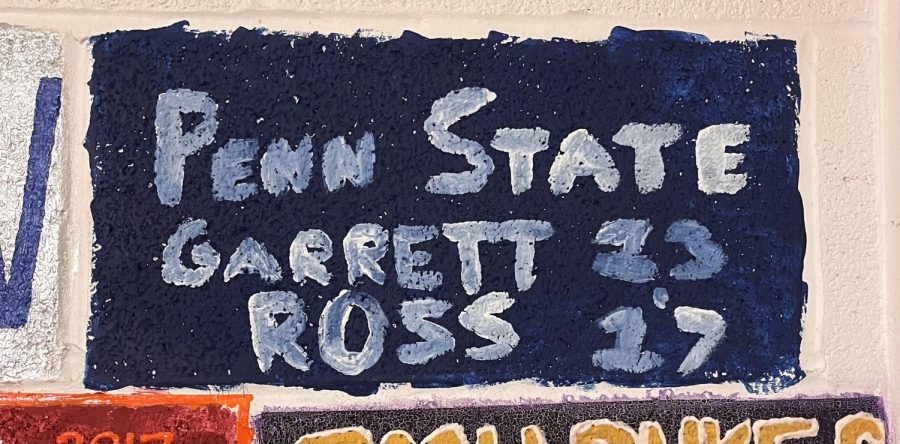 A self-painted testament to Garrett Ross in The Print office of FHS. Photo courtesy of Emily Atha.