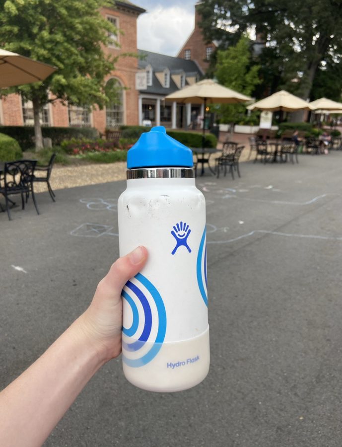 Sadly, Addy’s Emotional Support Water Bottle will not be making any more trips with her like this trip to William & Mary. Photo Courtesy of Addy Rebasti 