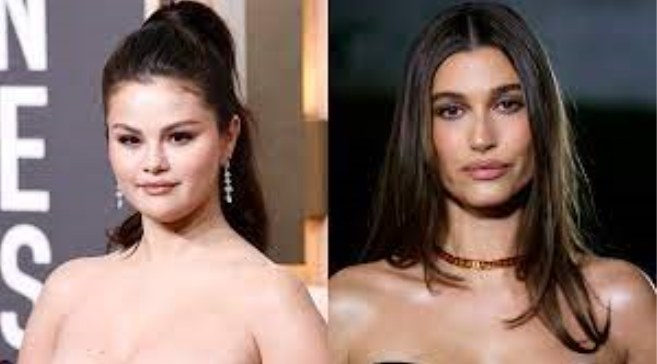 Fans believe that Hailey Bieber, right, has been copying Selena Gomez, left, which has is why fans have been finding old videos in the media to further accuse Bieber.  