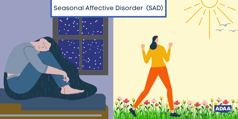 Differences in seasons means differences in moods, and that is okay! Photo courtesy of Anxiety and Depression Association of America.