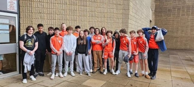 The wrestling team sends Madi Cox off to states.  Photo courtesy of the Fallston Wrestling Facebook Account.