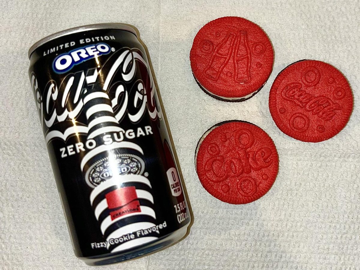 Oreo Coke paired alongside the three Coke Oreo cookie designs. (Photo Courtesy of Madi Hoyer).