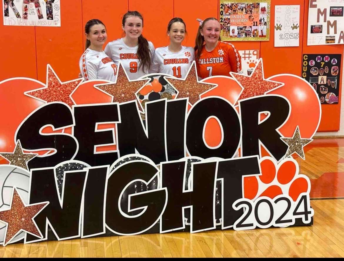 Pictured left to right: Sam Ruth, Kay Lindhorst, Jadin Woods and Emma Nigro pose together for a final photo after their game against Bohemia Manor. Photo courtesy of Joseph Mullen 