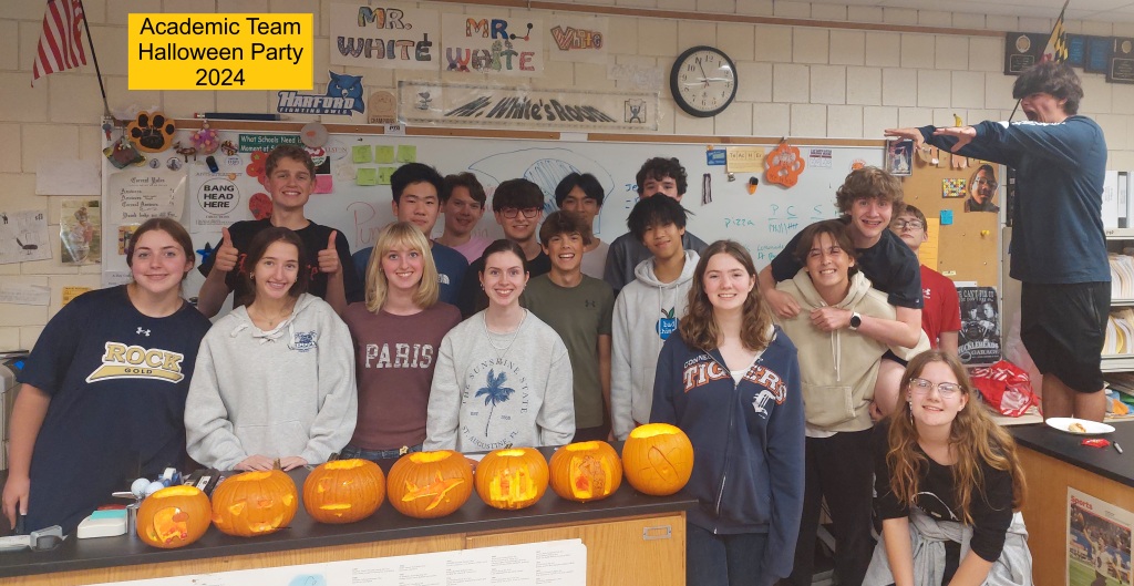 The team poses together at their Halloween party! Photo Courtesy of Mr. White.