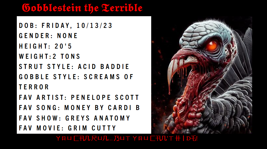 Kylie Dwarte’s and Victoria Curry’s horrific turkey named Gobblestein the Terrible” who placed 1st amongst all the other turkeys in A3.