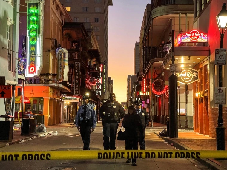 Bourbon street, New Orleans, Louisiana after the terror attack. Photo Courtesy of NBC News.