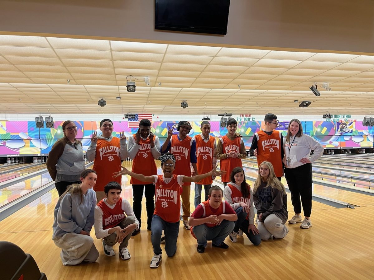 Sports For Life players, coaches, and volunteers attend the bowling competition at Forest Hill Lanes. Photo Courtesy: Mrs. Glascock 